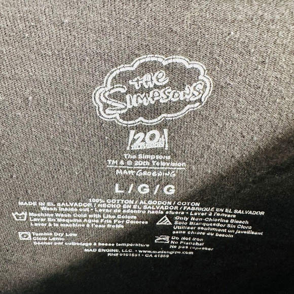 The Simpsons Homer Donut Graphic Long Sleeve T-Shirt Cartoon L - Picture 3 of 7